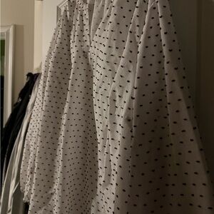 Lane Bryant White A-Line Skirt with Black Dots